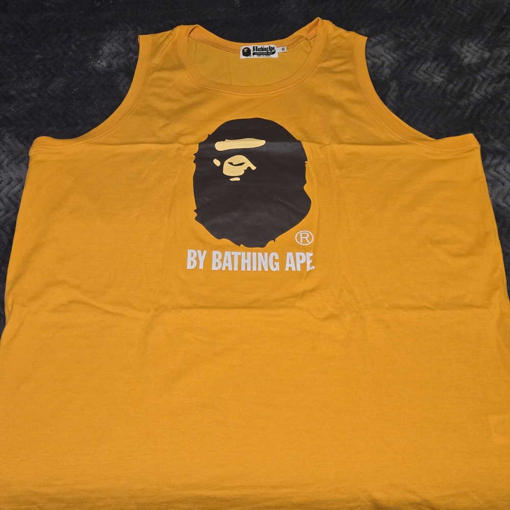 Bape Orange Tank Top with Iconic Logo